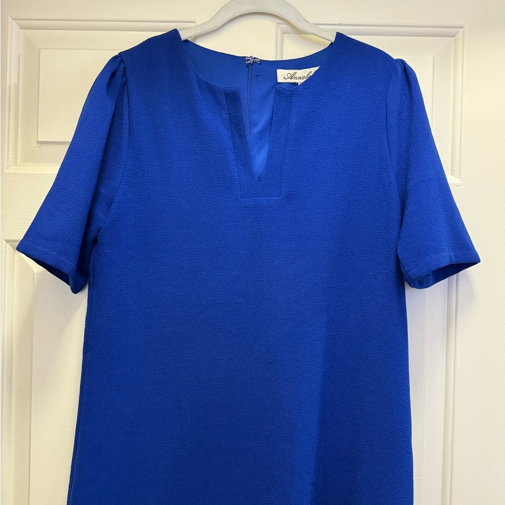 Royal blue shift dress. Cotton and comfy